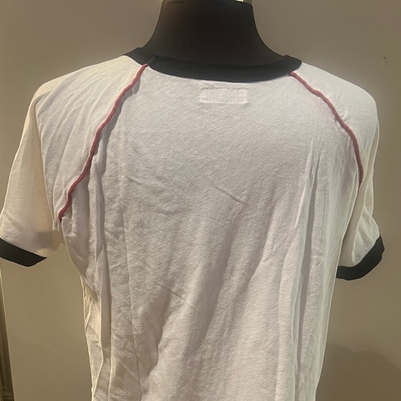 Lauren Moshi White and Black Tee with Pink Graphic - Picture 3 of 4